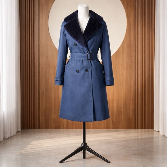 Levi's Jackets & Blazers - Vintage Davis of London Navy Blue Women's Trench Coat